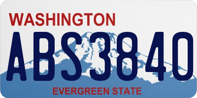 WA license plate ABS3840