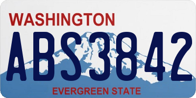 WA license plate ABS3842