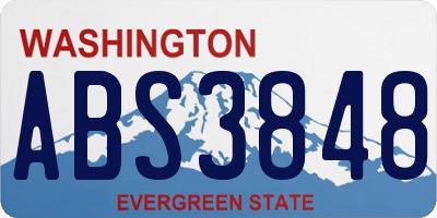 WA license plate ABS3848