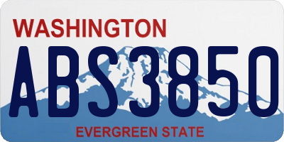 WA license plate ABS3850