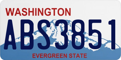 WA license plate ABS3851