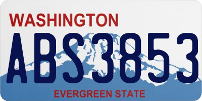 WA license plate ABS3853