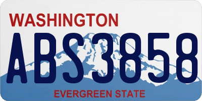 WA license plate ABS3858