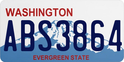 WA license plate ABS3864