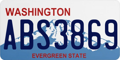 WA license plate ABS3869