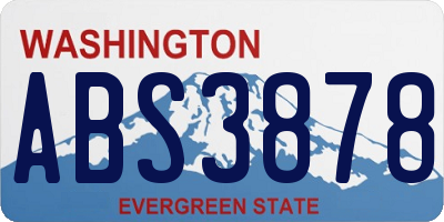 WA license plate ABS3878
