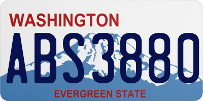WA license plate ABS3880
