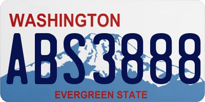 WA license plate ABS3888