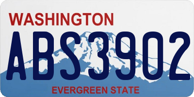WA license plate ABS3902