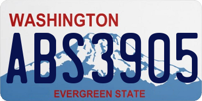 WA license plate ABS3905