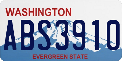 WA license plate ABS3910