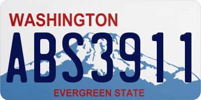 WA license plate ABS3911