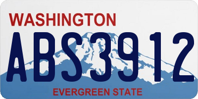 WA license plate ABS3912