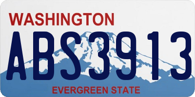 WA license plate ABS3913