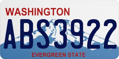 WA license plate ABS3922