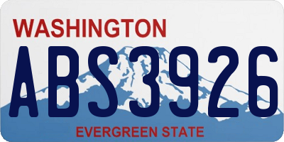 WA license plate ABS3926