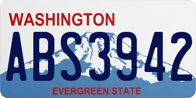 WA license plate ABS3942