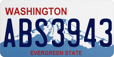 WA license plate ABS3943