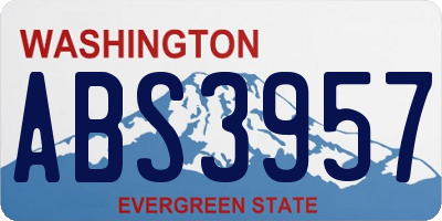WA license plate ABS3957