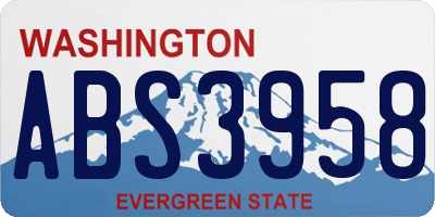 WA license plate ABS3958