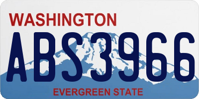WA license plate ABS3966