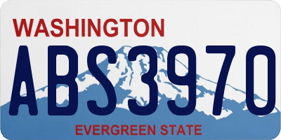 WA license plate ABS3970