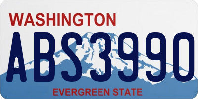 WA license plate ABS3990