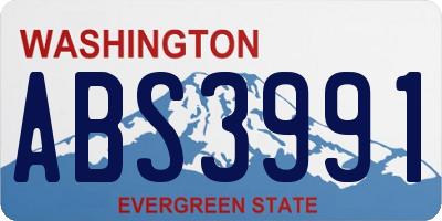 WA license plate ABS3991