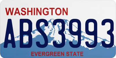 WA license plate ABS3993