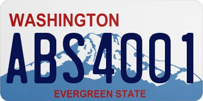WA license plate ABS4001