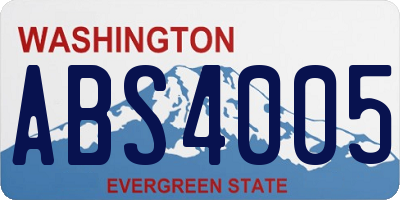 WA license plate ABS4005