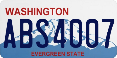 WA license plate ABS4007