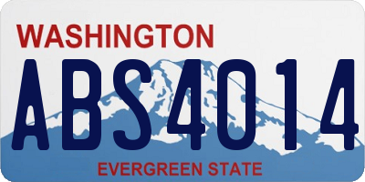 WA license plate ABS4014