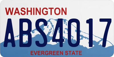 WA license plate ABS4017