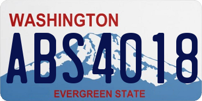 WA license plate ABS4018