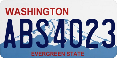 WA license plate ABS4023