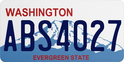 WA license plate ABS4027