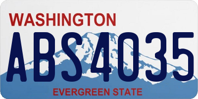 WA license plate ABS4035