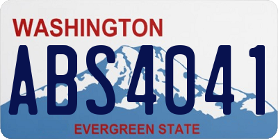 WA license plate ABS4041