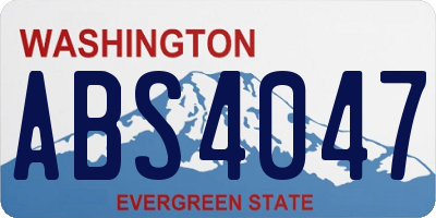 WA license plate ABS4047