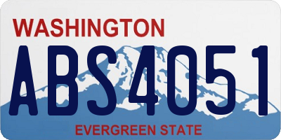 WA license plate ABS4051