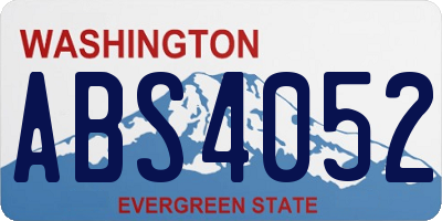 WA license plate ABS4052