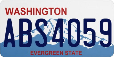 WA license plate ABS4059