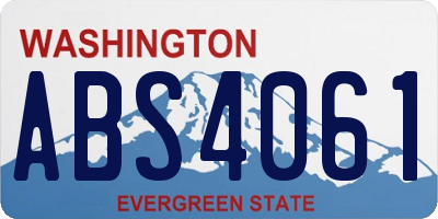 WA license plate ABS4061