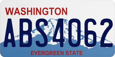 WA license plate ABS4062