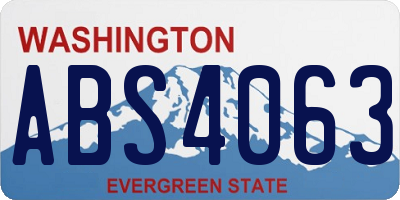 WA license plate ABS4063