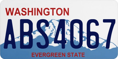 WA license plate ABS4067