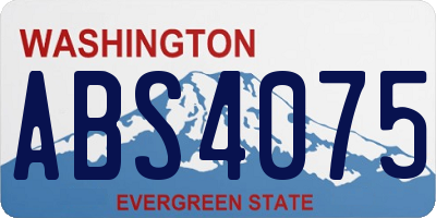 WA license plate ABS4075