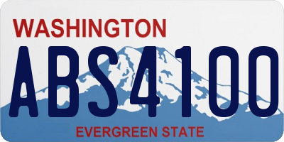 WA license plate ABS4100