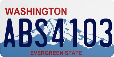 WA license plate ABS4103
